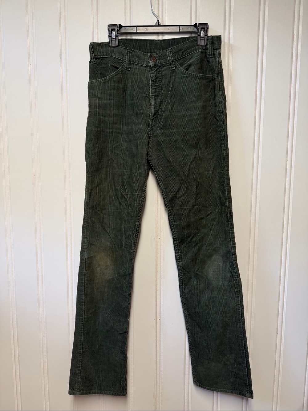 VTG 70s Levi’s 519 Corduroy Pants Forest Green 32x32 White Tab Talon 42